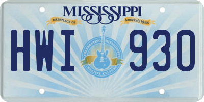 MS license plate HWI930