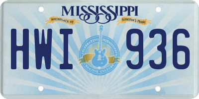 MS license plate HWI936