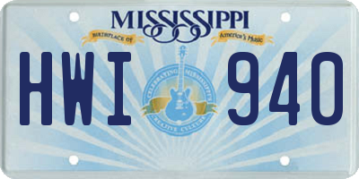 MS license plate HWI940
