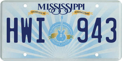 MS license plate HWI943
