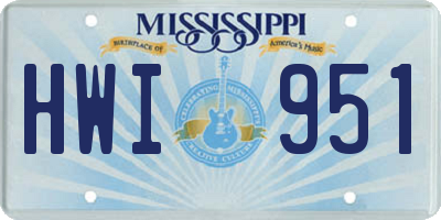 MS license plate HWI951