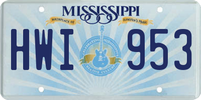 MS license plate HWI953