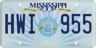 MS license plate HWI955
