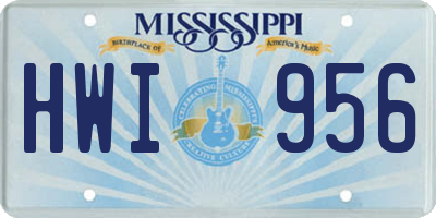 MS license plate HWI956