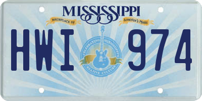 MS license plate HWI974