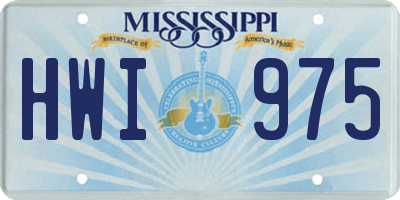 MS license plate HWI975