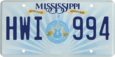 MS license plate HWI994