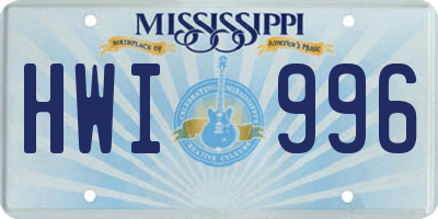 MS license plate HWI996