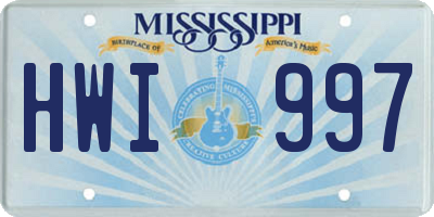 MS license plate HWI997