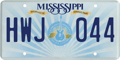 MS license plate HWJ044
