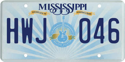 MS license plate HWJ046