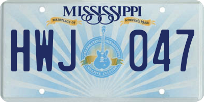 MS license plate HWJ047