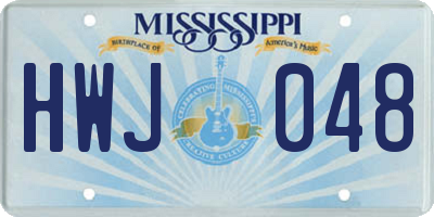 MS license plate HWJ048