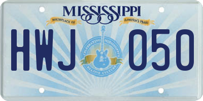 MS license plate HWJ050