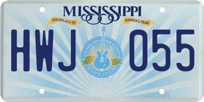 MS license plate HWJ055