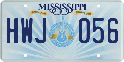 MS license plate HWJ056