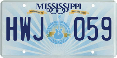 MS license plate HWJ059