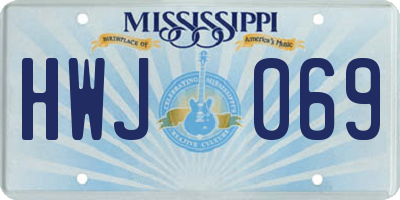 MS license plate HWJ069