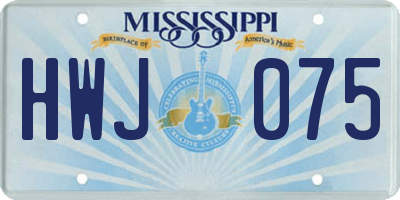 MS license plate HWJ075