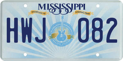 MS license plate HWJ082