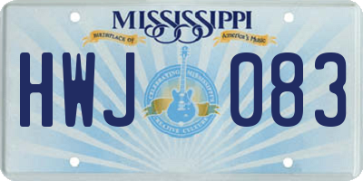 MS license plate HWJ083