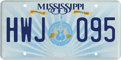 MS license plate HWJ095