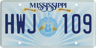MS license plate HWJ109