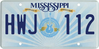 MS license plate HWJ112