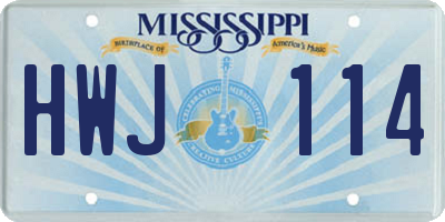 MS license plate HWJ114