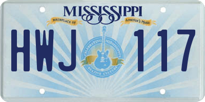 MS license plate HWJ117