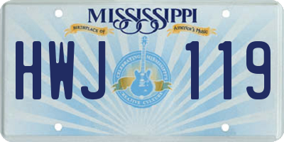 MS license plate HWJ119