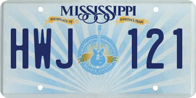 MS license plate HWJ121