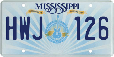 MS license plate HWJ126