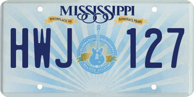 MS license plate HWJ127