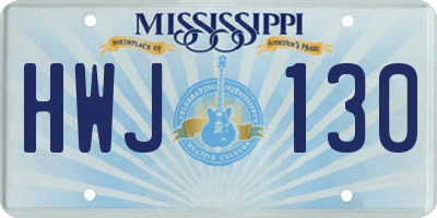 MS license plate HWJ130