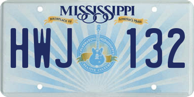 MS license plate HWJ132