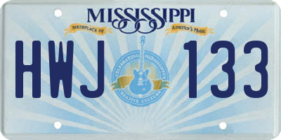 MS license plate HWJ133