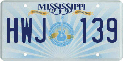 MS license plate HWJ139
