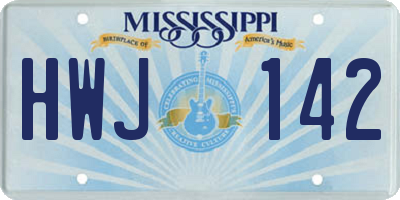 MS license plate HWJ142