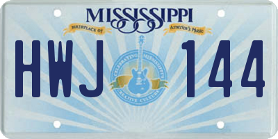 MS license plate HWJ144