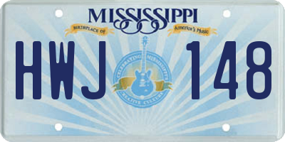 MS license plate HWJ148