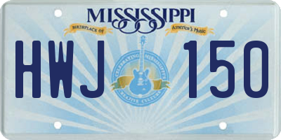 MS license plate HWJ150