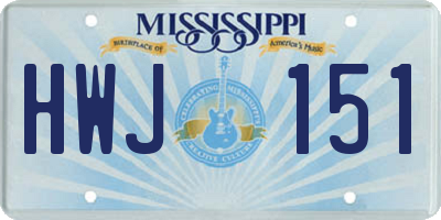 MS license plate HWJ151