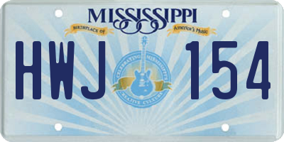 MS license plate HWJ154