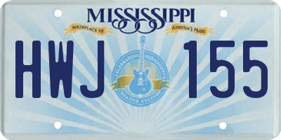 MS license plate HWJ155