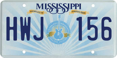MS license plate HWJ156