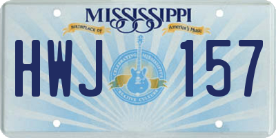 MS license plate HWJ157