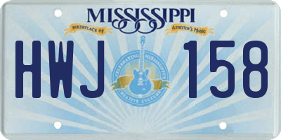 MS license plate HWJ158