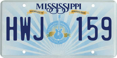 MS license plate HWJ159