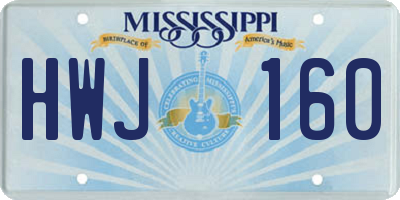 MS license plate HWJ160